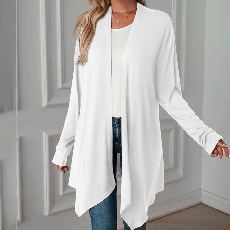 Cardigan Sottile Lungo da Donna Autunno Estate Maglione Cardigan Femminile Manica Lunga Cappotto Giacca Sciarpa Casual da Donna Capospalla
