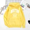 Boston Personalized Art Print Hoodie Men and Women Same Autumn and Winter Loose Hood Casual Hip Hood Street Clothing