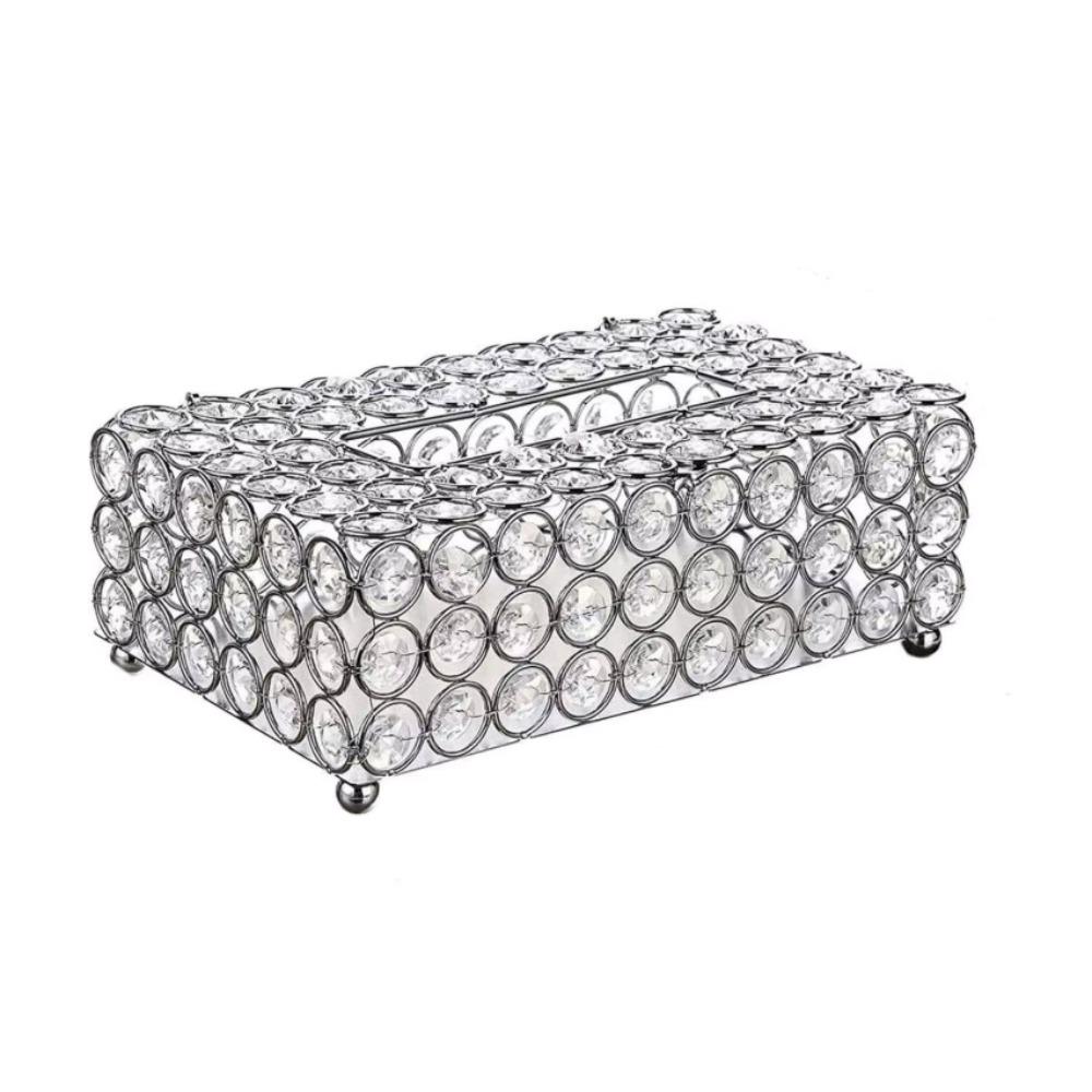 

Nordic Crystal Napkin Case Rectangular Toilet Paper Case Creative Luxury Tissue Box Dresser Style B