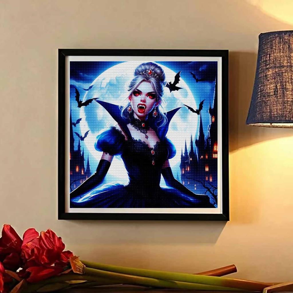 5D DIY Diamond Painting Decorative Vampire Princess Full Round Drill Scenery Diamond Embroidery Cross Stitch Kits Home Decor Gift