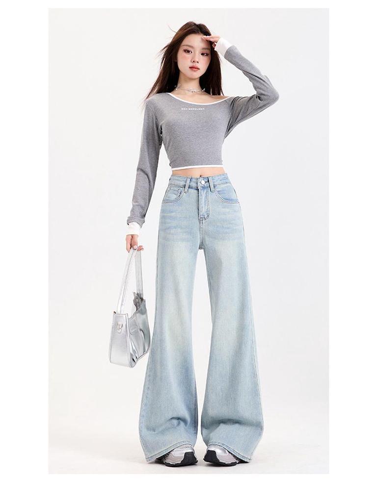 2026 Women's Four-Way Stretch Micro Flare Jeans - Slimming, Flattering, Floor-Length Bell Bottoms, Not Tight to Legs