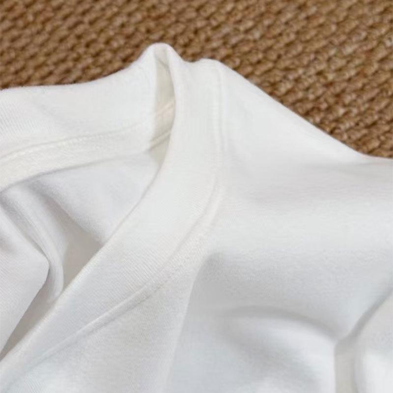 

Round Neck Long Sleeve Casual T-Shirt Large белый