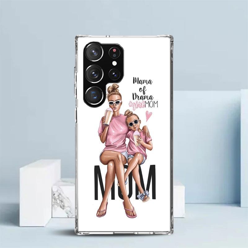 Baby Mom Girls Phone Case For Samsung Galaxy S24 S25 Edge S26 Ultra S22 S23 Plus S21 + S20 FE Soft TPU Back Cover Galaxy S22 S23