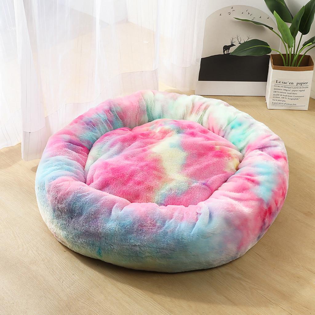 Dog Round Cat Winter Warm Sleeping Bag Long Plush Soft Pet Bed Calming Bed