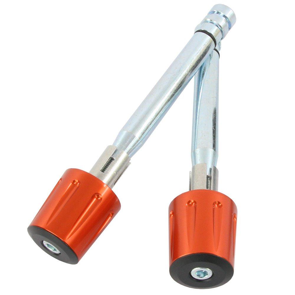 Universal Bar End Handlebar Machined Set of 2 Weights, Weights, 200g, Orange, Aluminum,