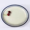 blue edge blue sesame dots oval plate