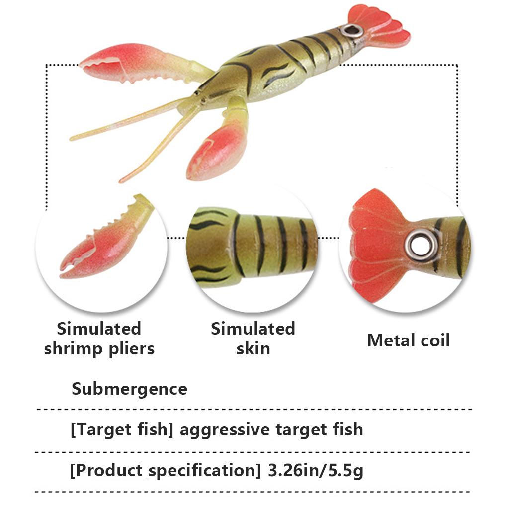 Artificial Bait Fake Lure Sinking Spinner Luminous Lobster Fish Hook Sea Firmness for Beginners Shaking Double Circle