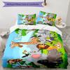 3pcs Custom Name Animals Bedding Set Duvet Cover Closure Includes 1 Duvet Cover & 2 Pillowcases, Soft and Comfortable for All Seasons.
