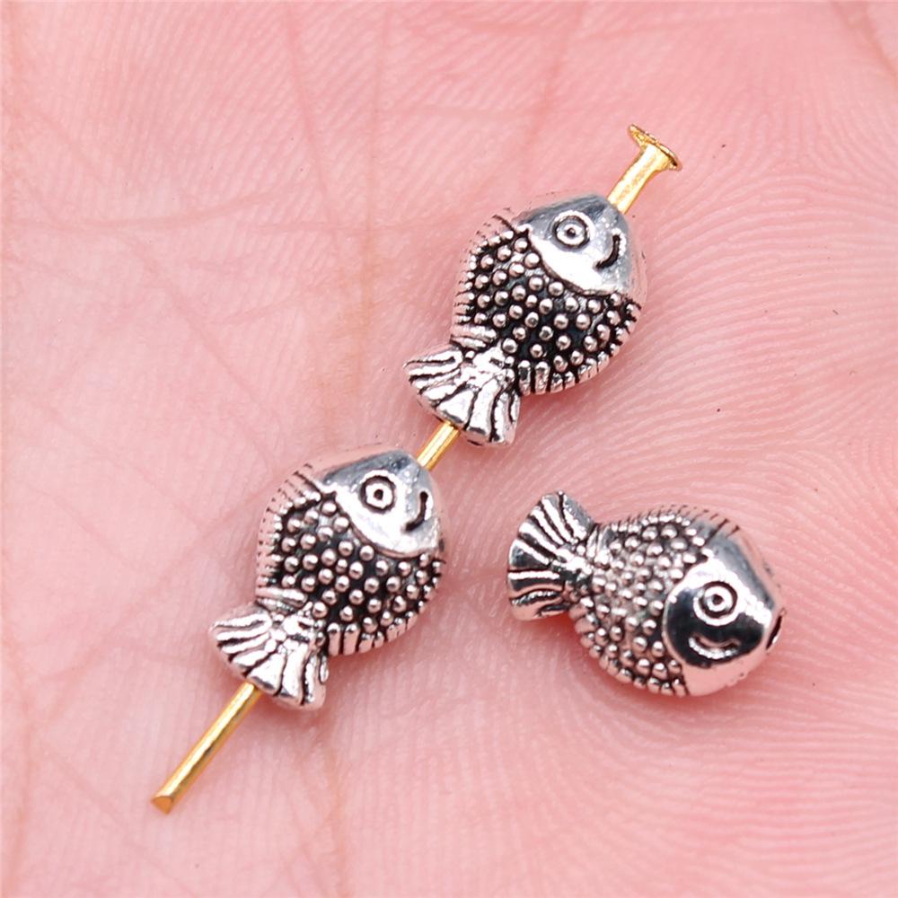 20 Stück Fisch Anhänger Antik Bronze Silber Farbe Anhänger DIY Basteln Herstellung Zubehör Handgefertigt Tibetischer Schmuck Für Schmuckherstellung
