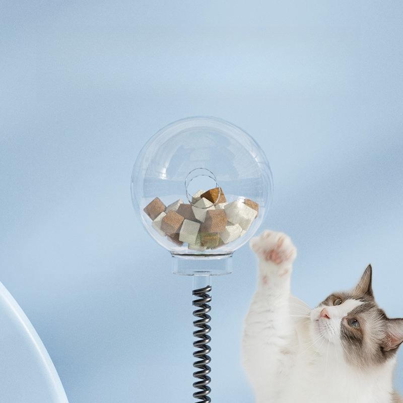 Pet Cat Toys Food Leaking Ball Turntable Slow Feeder 360 ° Rotation Smooth Round Fun Gameplay Shake be happy Relieves Boredom