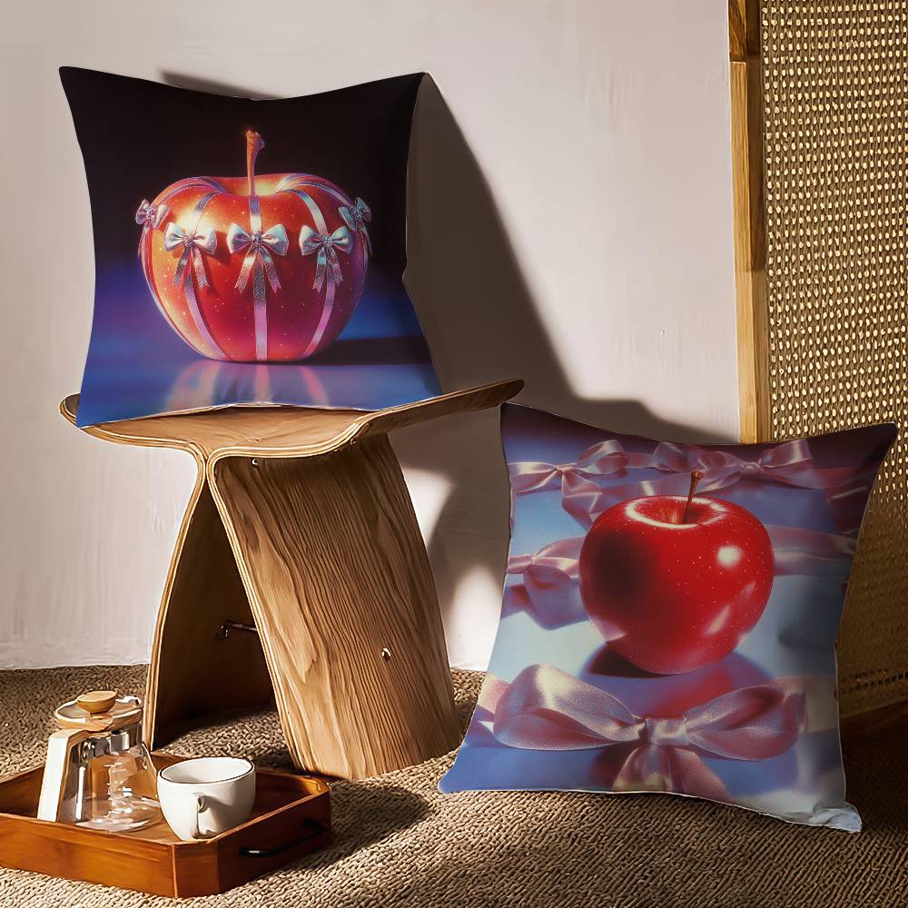 Christmas Apple Pillow Case Sofa and Living Room Decorative Cushion Covers Dust-proof and Mite-proof Invisible Zipper