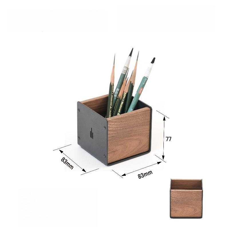 

Solid Wood Pen Holder Office Desktop Storage Box Creative Nordic Storage Drawer Monitor Height Increase Stand Accessories