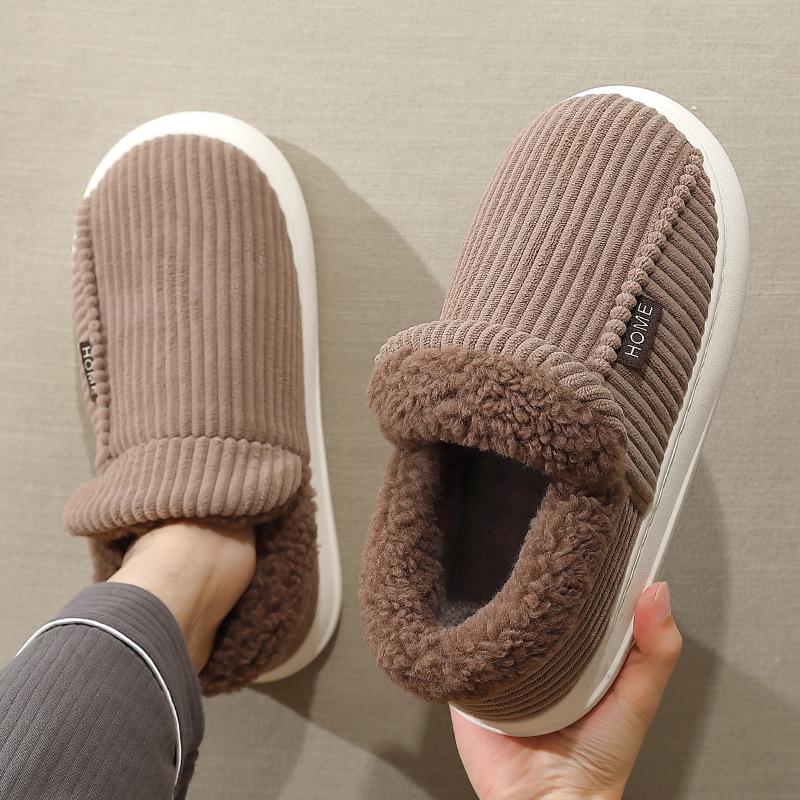 Cotton Slippers Winter New Thick-soled Bag with Indoor Home Warmth Non-slip Plush Couple Cotton Shoes Winter