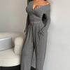 2025 European & American Sexy Slim Long-Sleeve Two-Piece Set