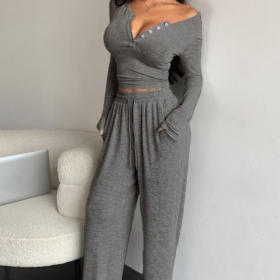 2025 European & American Sexy Slim Long-Sleeve Two-Piece Set