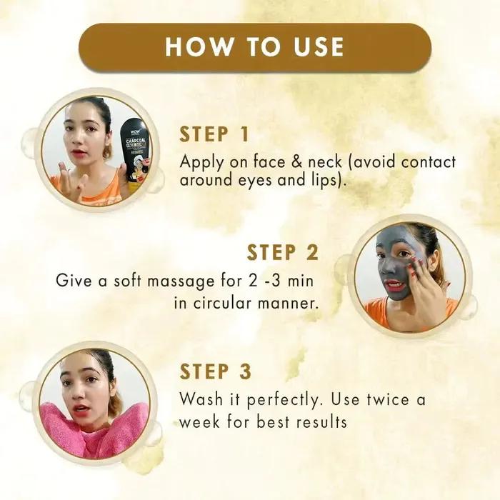 Wow Skin Science Activated Charcoal Face Scrub for Exfoliation, Oil Control & Deep Cleansing, 100ml