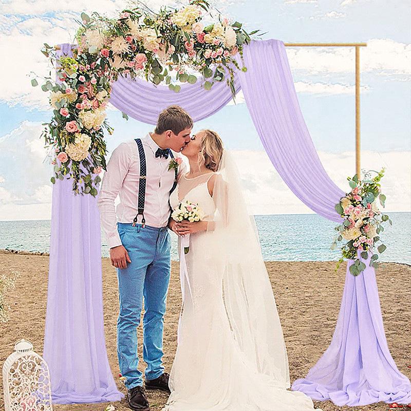 Wedding White Gauze Drapes for Outdoor Decoration and Arch Background