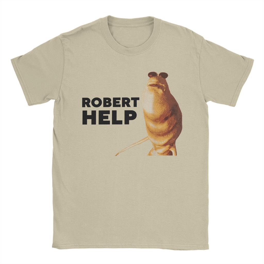 Men's T-Shirts Robert Help Marcus The Worm Novelty 100% Cotton Tee Shirt Short Sleeve  T Shirts Crew Neck Clothes Birthday Gift
