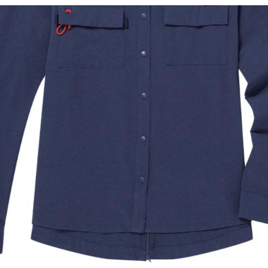 Columbia Solid Logo Embroidered Single-Breasted Outdoor Cool Minimalist Fashion Polo Casual Long Sleeve Shirt Women shirts Navy AR0280-466
