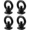 4Pcs M8 T-Slot Roof Rack Eye Bolts, 304 Stainless Steel Cargo Tie Down Anchor Points, Black & Silver Two Colors
