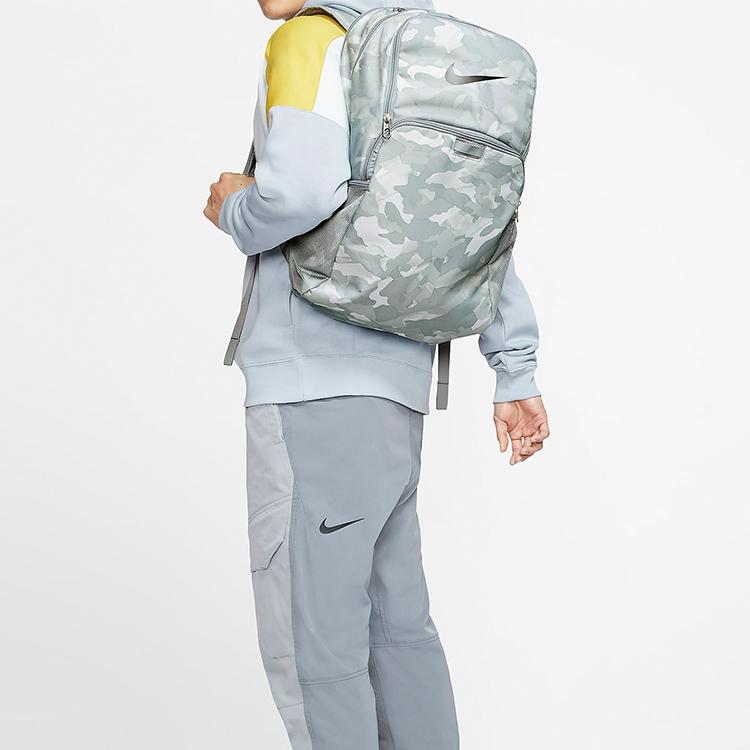 Nike Polyester Backpack Unisex Gray Camouflage Casual BA6216-079