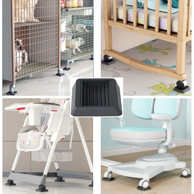 Not Slip Rubber Pad Set Furniture Wheel Not Slip Fixing Pad Wheel Stoppers Set Prevent Movement & Protect Floors