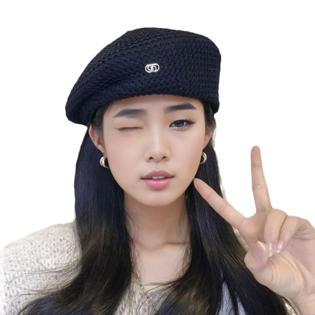 New Three Dimensional Shaped and Elegant Autumn and Winter Beret Women's Versatile Wool Octagonal Hat Showing Face Little Retro Painter Hat