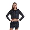 Women's Reflective Mushroom Print Hoodie - Trendy Colorful Pullover Top