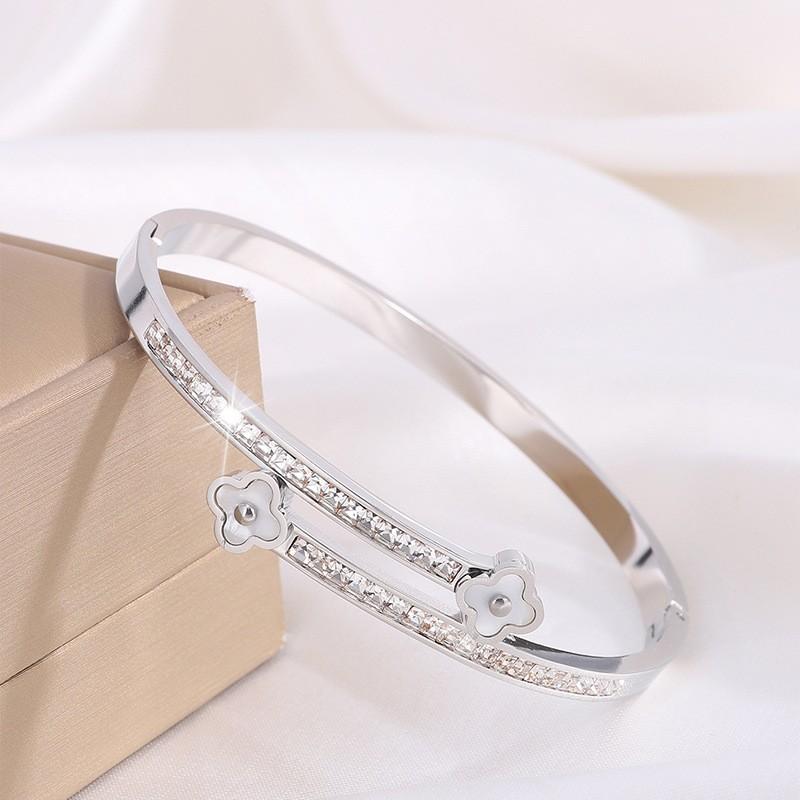 Titanium steel bracelet gold high version temperament zircon bracelet women's light luxury fashion elegance does not fade simple bracelet