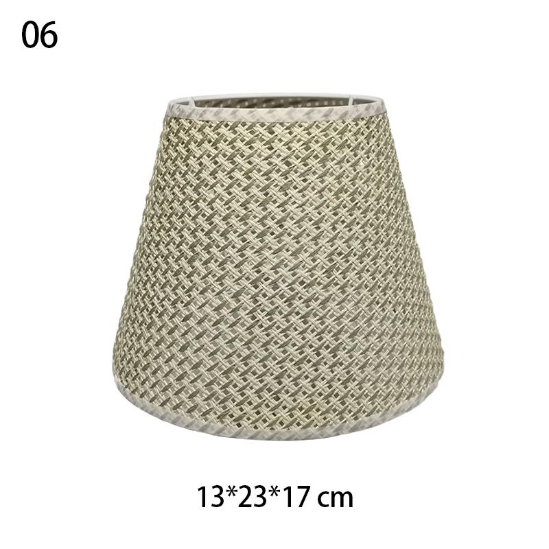 Imitation Rattan Weave Lamp Shade Handwoven Lampshade Chandelier Table Clip Drum Ceiling Lamps Floor Bedside Decor Light Cover