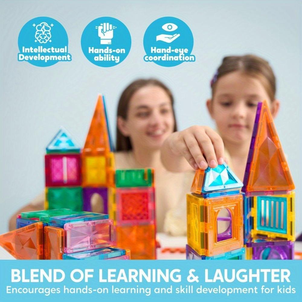 JOYFY 110/66/50 יחידות אריחי בניין מגנטיים 3D עם סט אבני בניין לכלי רכב לילדים מתנת יום הולדת חג המולד