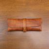 Korean Style Vintage Vegetable Tanned Leather Long Wallet Pencil Case Large Capacity Multi-Purpose Stationery Eyeglass Holder