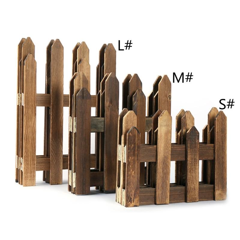 120cm Mini Fence Barrier DIY Miniature Fairy Garden Fence Wooden Craft Figurine Ornament Dollhouse Decoration Accessory