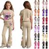 Neonato Bambino Bambina T-shirt Larga con Stampa+Pantaloni Set di Completi Stampati