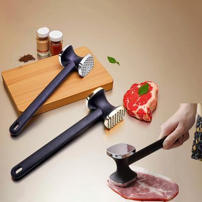 1pc Heavy Duty Kitchen Meat Tenderizer Hammer with Rubber Grip, Stainless Steel Head for Effortless Pounding and Tenderizing