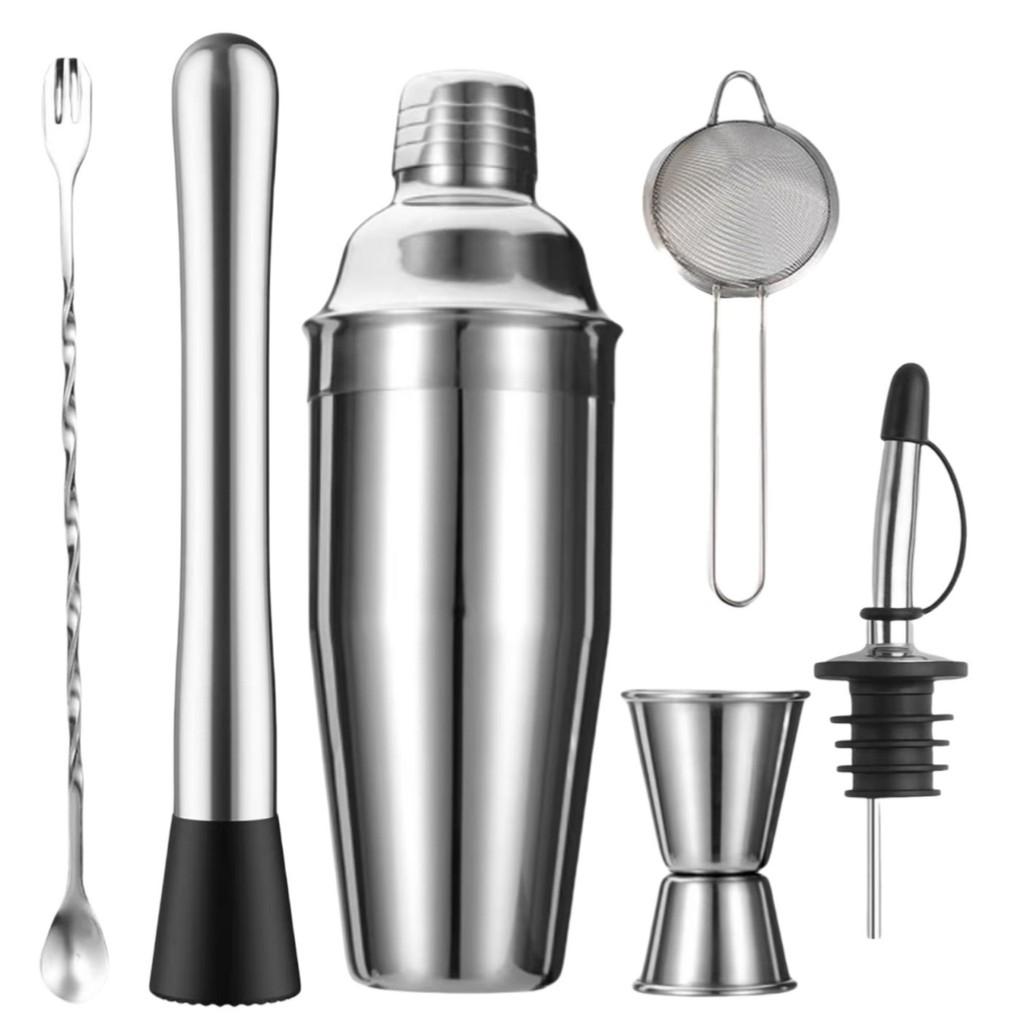 Cocktail Bar Tool Set With Stainless Steel Shaker For Home Entertaining