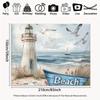 2D Flat Printing Rustic Lighthouse Beach Backdrop "Beach" Sign Nautical Background