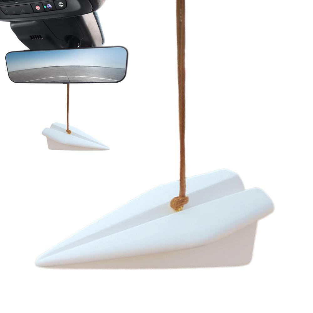 

Paper Airplane Car Rearview Charm Paper Airplane Car Ornament With Aroma Perfume Diffuser Rearview Pendant For Men And Women белый