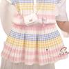 Korean Style Cute Girls' Summer Skirt Set - Short Sleeve & Striped Short Skirt Two-Piece