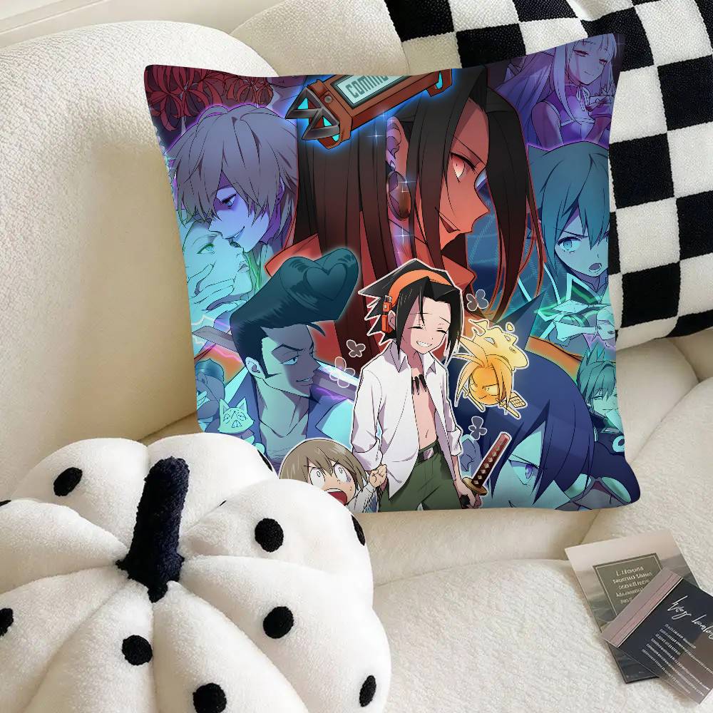 Anime Shaman King Pillow Case Fashion Square Pillowcase Bedroom Sofa Room Ins Decoration Leisure