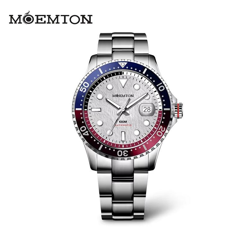 MOEMTON automatic mechanical man watches Sapphire glass luminous 100-meter water-resistant diving watches for man