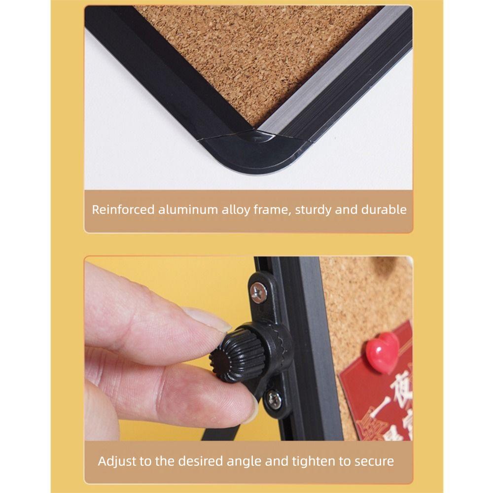 Magnetic Cork Message Board Rotate Stand Decorative Wall Mounted Memo Felt Board Metal Frame Hanging/Free Standing
