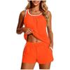 Women Solid Color Quick Dry High Elastic Slimming Split Tankini Swimsuit
