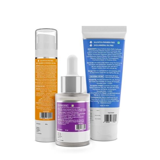 The Derma Co Anti Acne Kit | Skincare Routine Kit | 1% Salicylic Acid Gel + 2% Salicylic Acid Serum + 1% Hyaluronic Sunscreen Aqua Gel