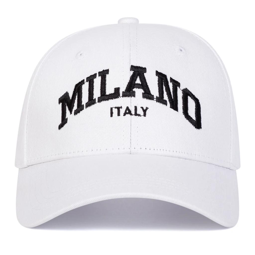 Berretti da Baseball Unisex con Ricamo Lettere Milano Primavera Autunno Outdoor Regolabili Cappelli Casual Cappello Parasole Cappellino Sportivo