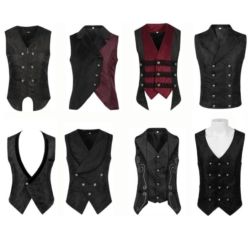 Gothic Halloween Steampunk Vest For Men And Women With Dark Pattern For Stage Performances