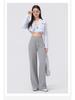 Spring Women's Slimming High Waist Loose Fit Black Straight Leg Pants