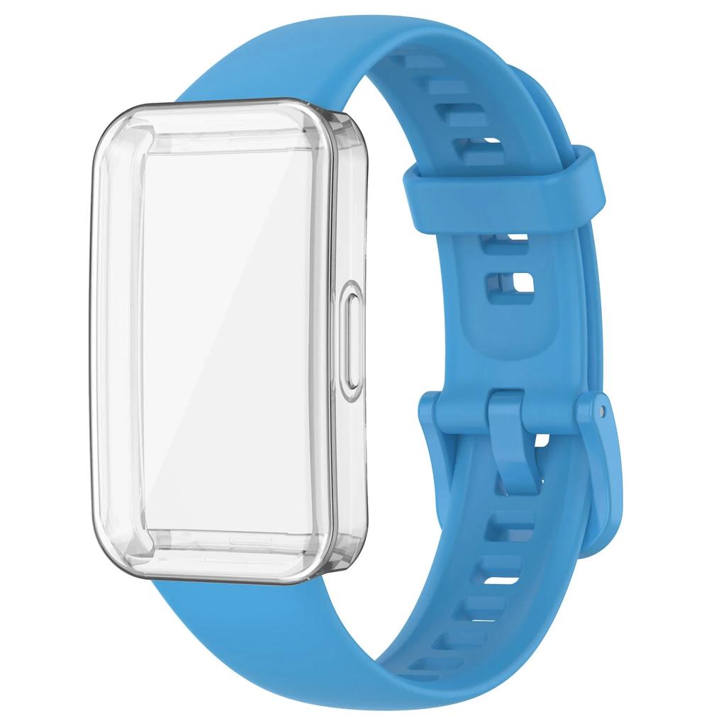 Silicone Watchbands For Huawei Band 9 Strap Replacement Strap For Huawei Band 8 Correa Bracelet Screen Protector Accessories