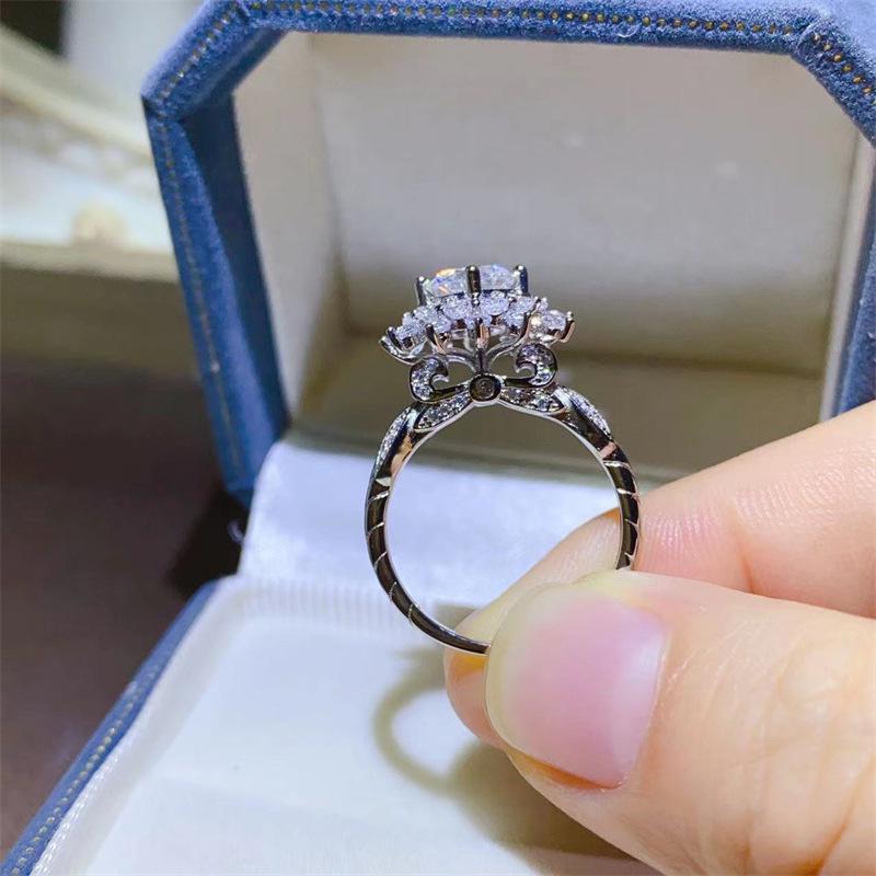 Moissanite Diamond Ring in 18K White Gold - Women s Couple Matching Rings Size 16