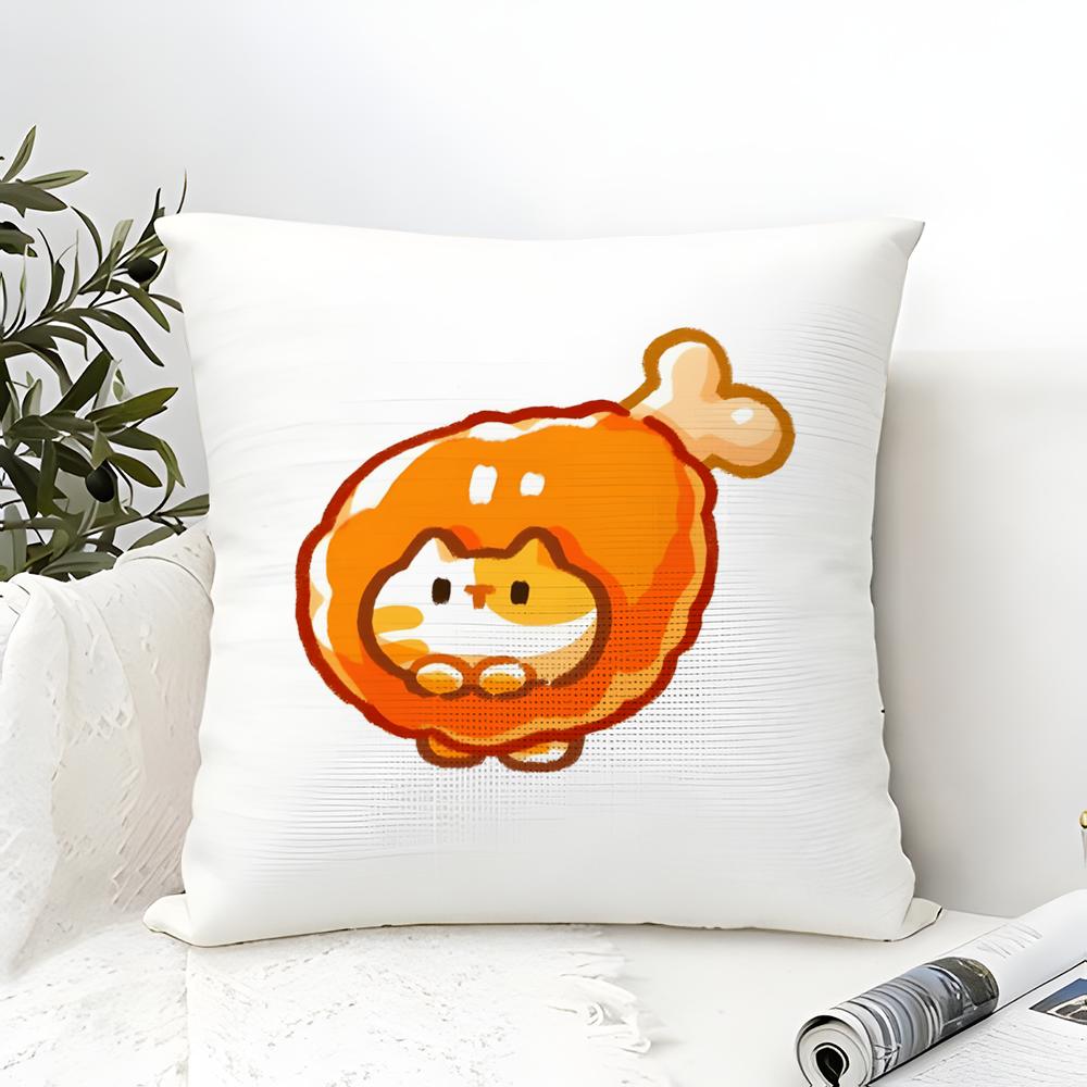 Cute Cartoon Animal Companion Patterns Pillow Case Cotton Linen Fabric Square Zipper Pillowcase Home Decorative Living Room